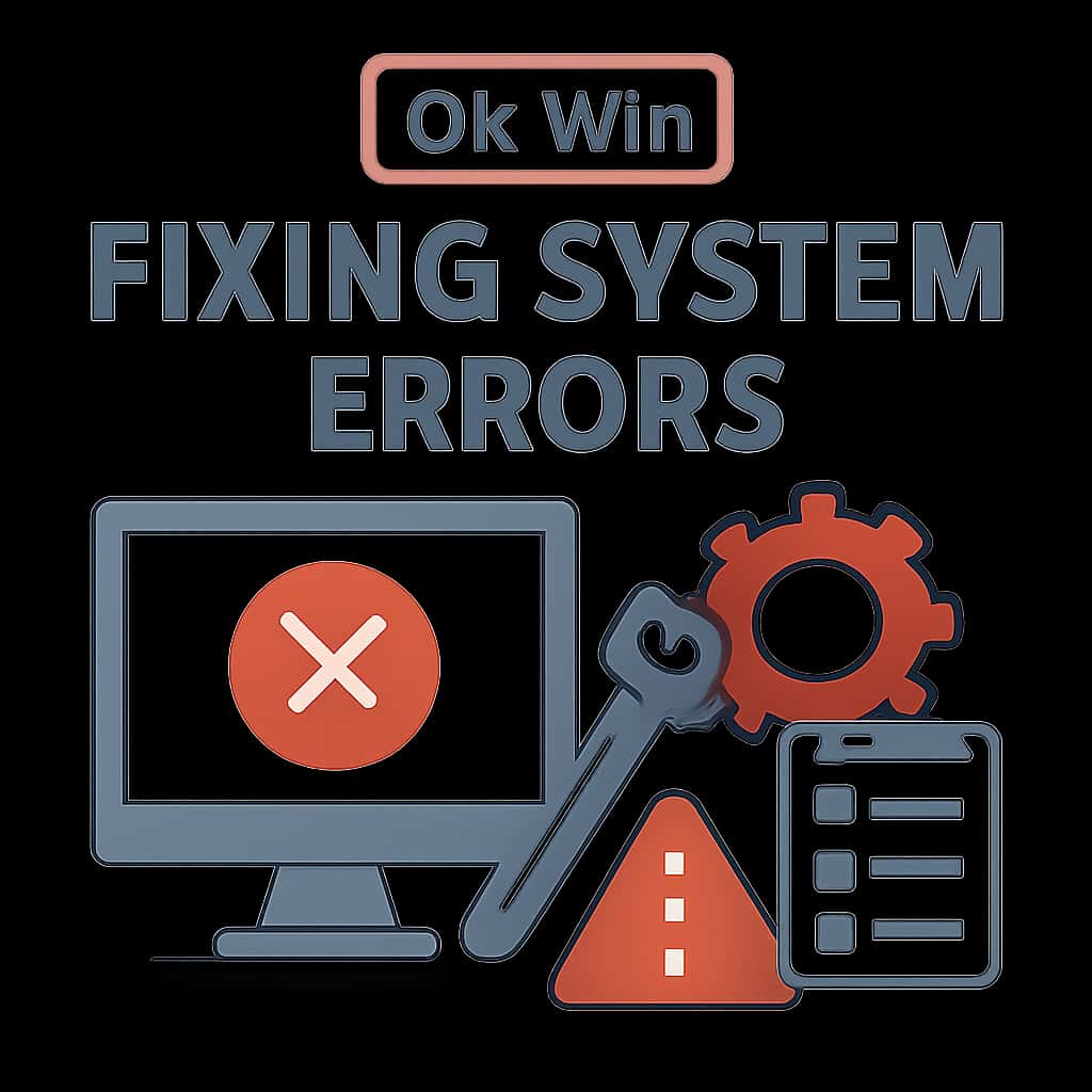 An educational diagram illustrating the process of addressing Ok Win system errors.