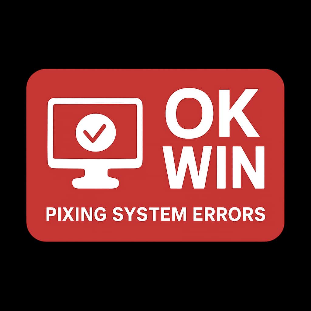 A professional badge symbolizing help for Ok Win system errors.