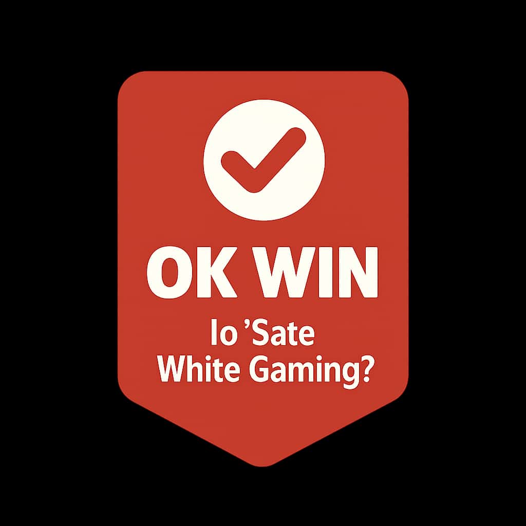 An educational badge indicating safety in gaming on the Ok Win platform.