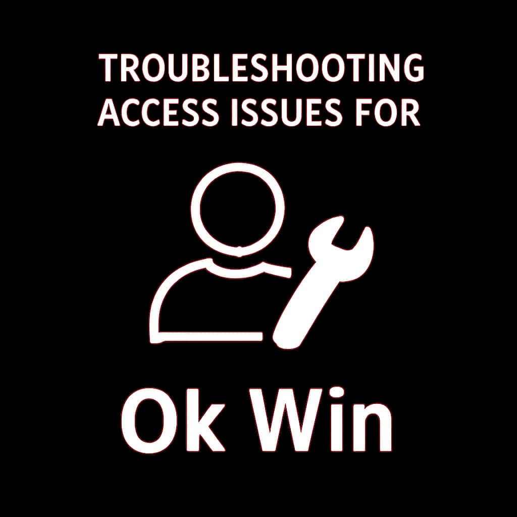 An icon representing assistance for Ok Win access issues.
