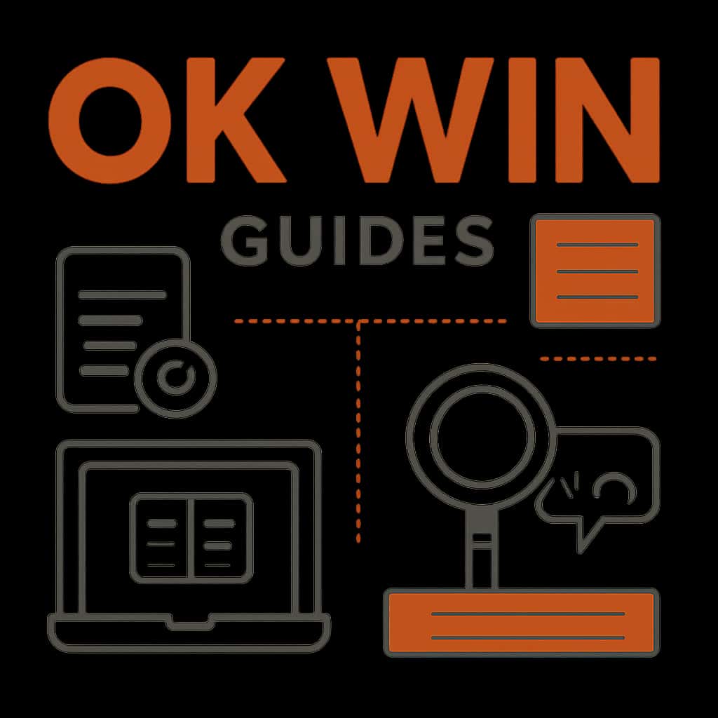 Illustration summarizing the features of Ok Win Guides.